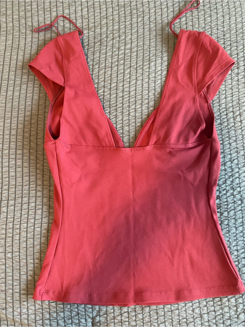 Free People Rose-Red Deep V Scoop Camisole - Picture 4 of 5